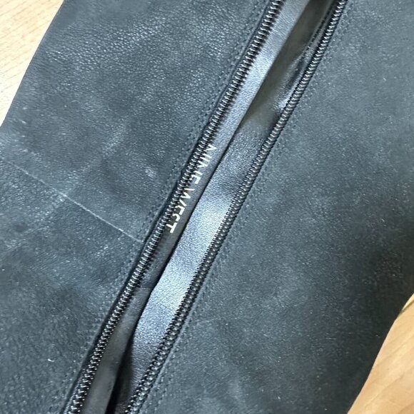 NINE WEST Black Suede Flat Riding Boot Size 8.5M Pointed Toe - Picture 12 of 16